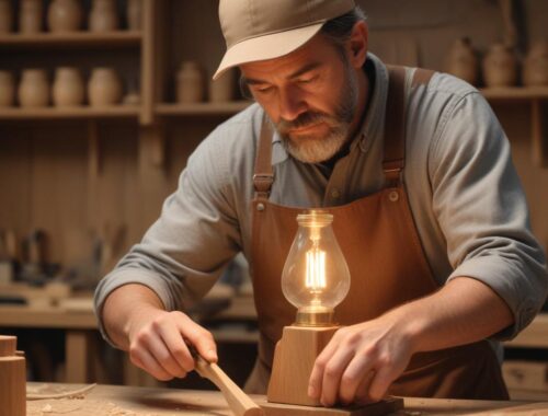 Светильники из массива дуба